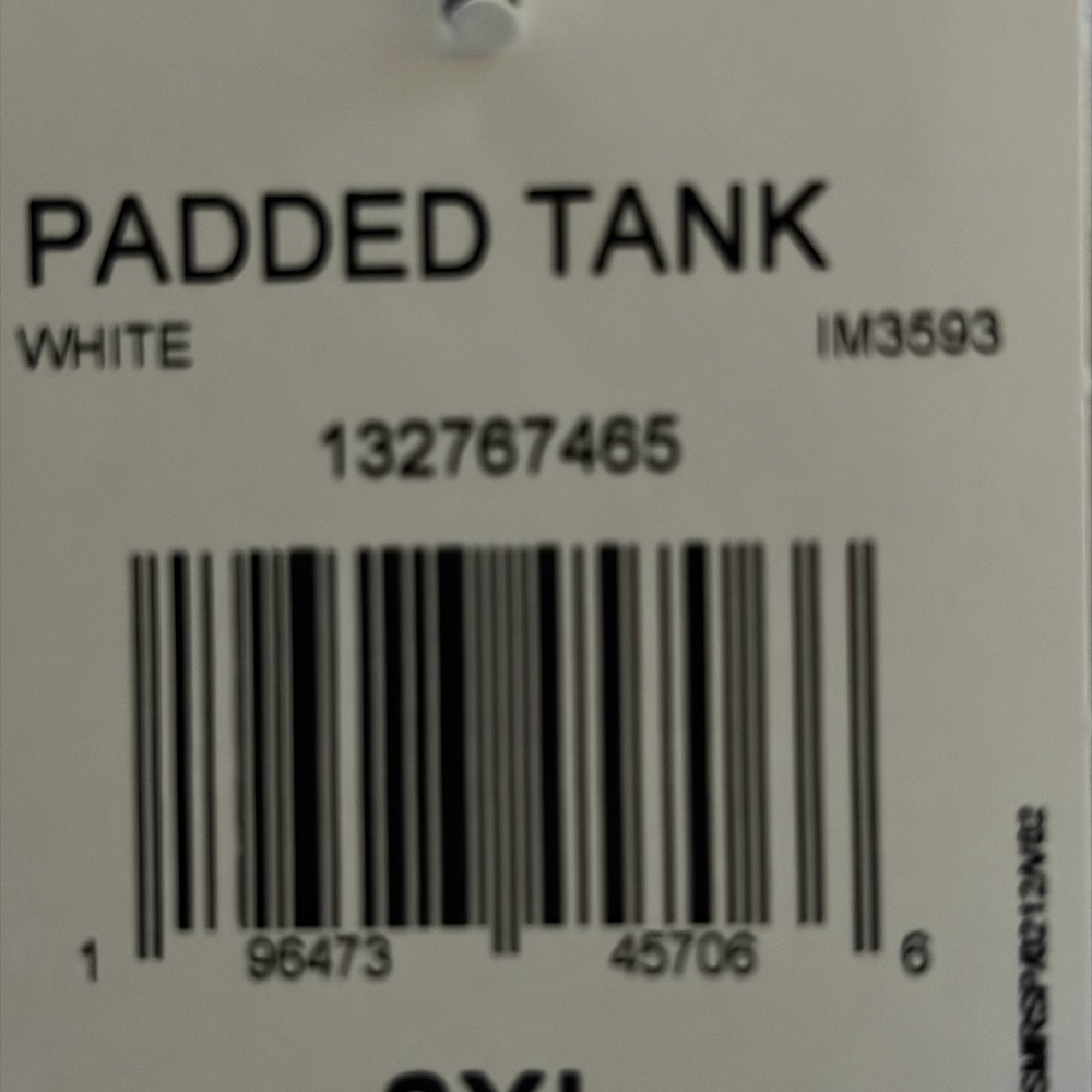 New Adidas Padded Tank Top Men’s White Compression Sports Training IM3593 - Picture 8 of 9